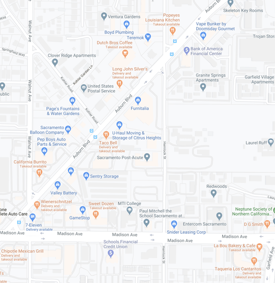 Map of Businesses